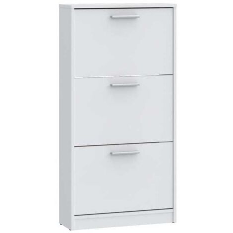 Armadio portascarpe MAC 3 ante Bianco opaco 6 paia 58,2x20,4x115,5 cm