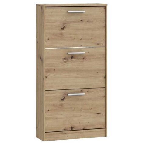 Armadio portascarpe MAC Oak artisan 3 ante battenti 6 paia 58,2x20,4x115,5 cm
