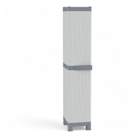 Armadio portascope alto in materiale termoplastico resistente alla pioggia con 6 vaschette interne regolabili grigio chiaro