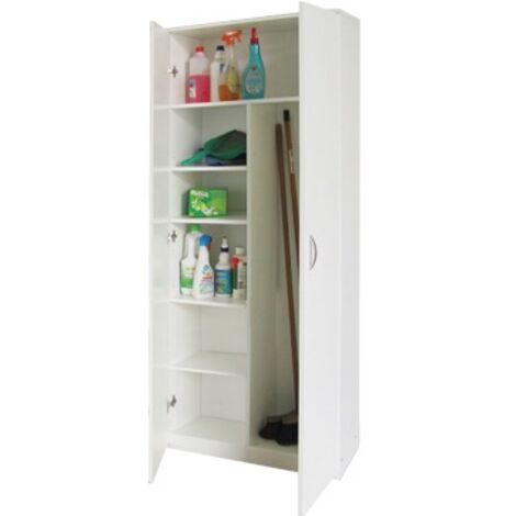 ARMADIO PORTASCOPE BIANCO/OLMO NOBILITATO MELAMINICO CM.72X36XH186