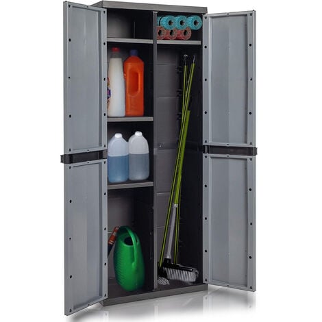 Armadio Portascope con 4 Ripiani Regolabili per Interno ed Esterno Portata 15 Kg