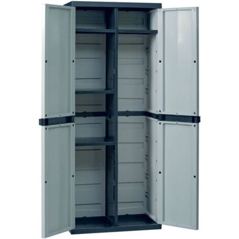 Armadio portascope in resina a 2 ante e 4 ripiani regolabili Trend Line Toomax