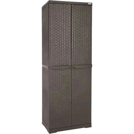 ARMADIO PORTASCOPE 'RATTAN WENGE' cm L 65x P 45x H 178  - TRIOPLAST