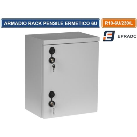 ARMADIO RACK ERMETICO PENSILE 10" 6U IP65 MODELLO R10-6U/230/L – EPRADO