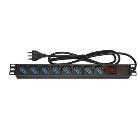 Armadio Rack Multipresa 8 Prese 19 Tripolari/Schuko Interrutore Italia