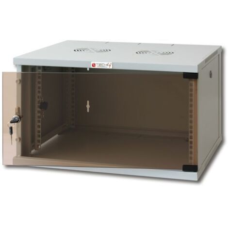 Armadio Rack Professionale Techly 19'' a Muro 9U Profondit� 600 mm, Grigio, Assemblato