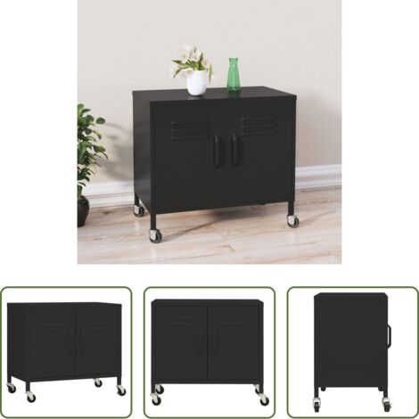 Armadio regolabile -  Armadietto Nero 60x35x56 cm in Acciaio