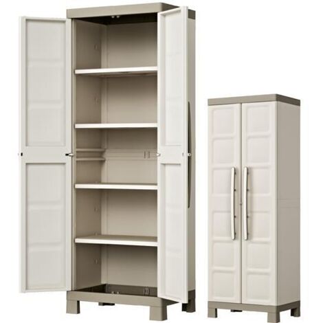 ARMADIO RESINA KETER EXCELLENCE RIPIANI L65 P45 H182CM BEIGE/TORT.