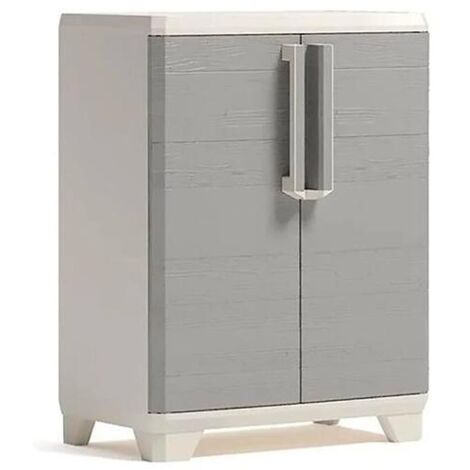 ARMADIO RESINA """KETER WOOD""" BASSO L68 P39 H90 BEIGE/EFFETTO LEGNO