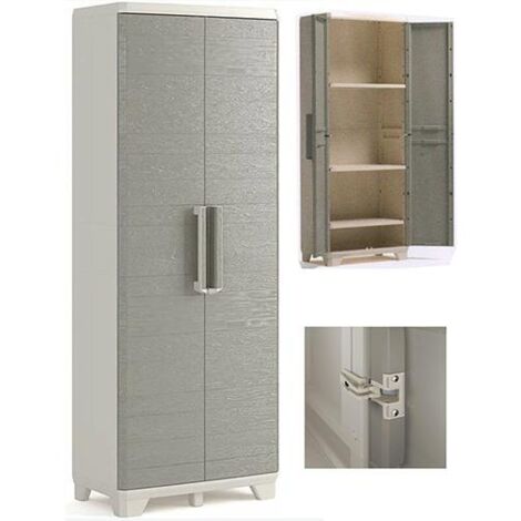 ARMADIO RESINA """KETER WOOD""" RIPIANI L68 P39 H173 BEIGE/EFFETTO LEGNO