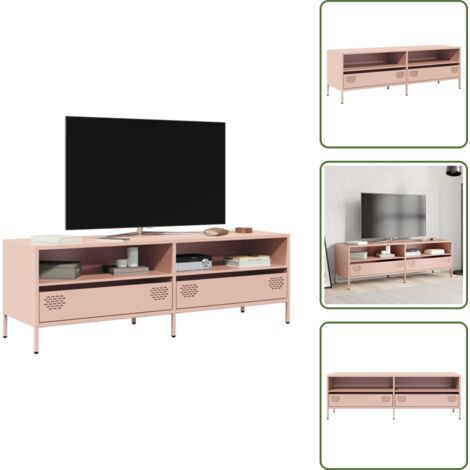 Armadio rosa - vidaXL Mobile TV Rosa 135x39x43,5 cm in Acciaio Laminato a Freddo - Armadio con cassetti