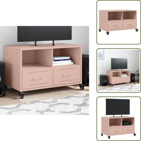 Armadio rosa - vidaXL Mobile TV Rosa 68x39x43,5 cm in Acciaio - Armadio con cassetti