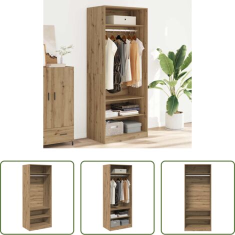 Armadio rovere -  Armadio Rovere Artigianale 80x50x200 cm in Legno Multistrato