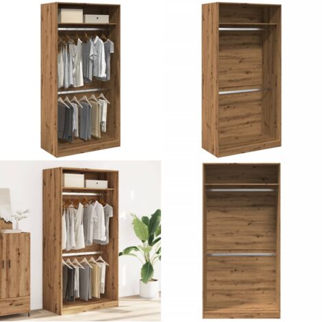Armadio Rovere Artigianale 100x50x200 cm in Legno Multistrato - Armadio con scomparti - Armadio per ingresso