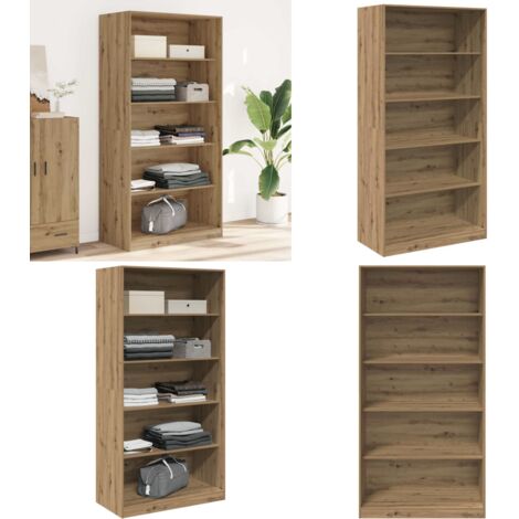 Armadio Rovere Artigianale 100x50x200 cm in Legno tecnico - Armadio con 5 scomparti - Armadio per ingresso