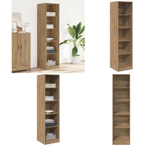Armadio Rovere Artigianale 50x50x200 cm in Legno tecnico - Armadio con 5 scomparti - Armadio per ingresso