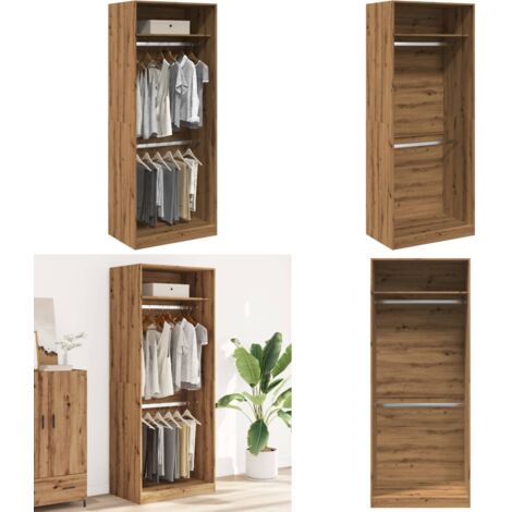Armadio Rovere Artigianale 80x50x200 cm in Legno Multistrato - Armadio con scomparti - Armadio per ingresso