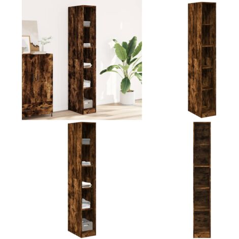 Armadio Rovere Fumo 30x50x200 cm in Legno tecnico - Guardaroba - Armadio in legno