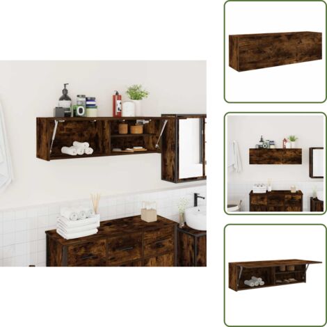 Armadio rovere fumo - vidaXL Armadietto Bagno Rovere Fumo 100x25x30 cm in Truciolato - Armadio decorativo