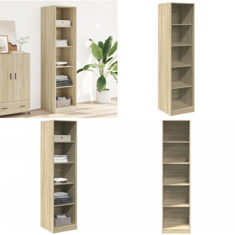 Armadio Rovere Sonoma 50x50x200 cm in Legno tecnico - Armadio da ingresso - Armadio con scomparti