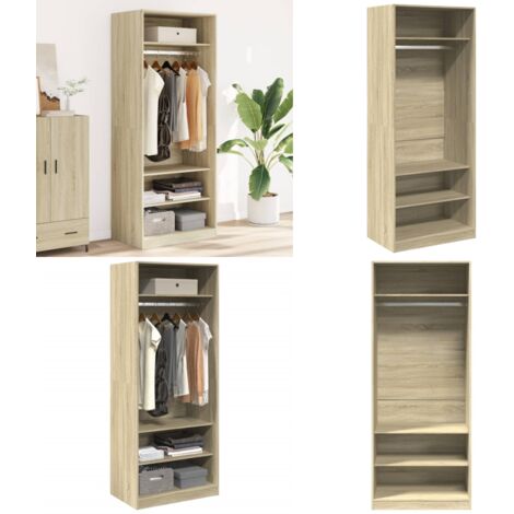 Armadio Rovere Sonoma 80x50x200 cm in Legno Multistrato - Armadio multistrato - Armadio rovere sonoma