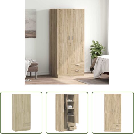 Armadio rovere sonoma - Armadio Rovere Sonoma 80x52x180 cm in Legno Multistrato