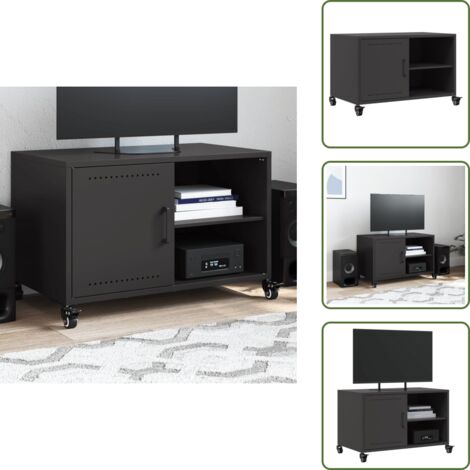 Armadio salotto - vidaXL Mobile TV Nero 68x39x43,5 cm in Acciaio - Armadio decorativo