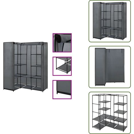 Armadio salvaspazio - vidaXL Armadio Angolare Grigio 130x87x169 cm - Armadio in ferro