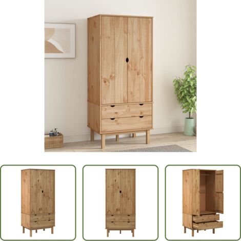 Armadio scandinavo -  Armadio OTTA 76,5x53x172 cm in Legno Massello di Pino