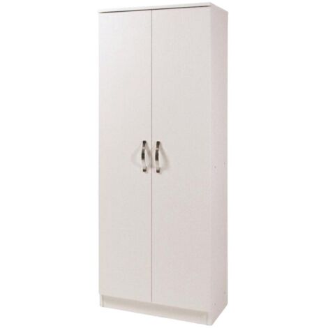 Armadio scarpiera 2 ante e 5 ripiani Gabriella 180 colore bianco frassinato