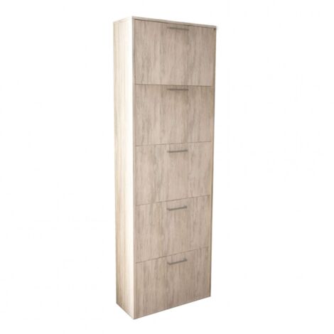 Armadio scarpiera con 5 ripiani a ribalta, alta 172 cm.