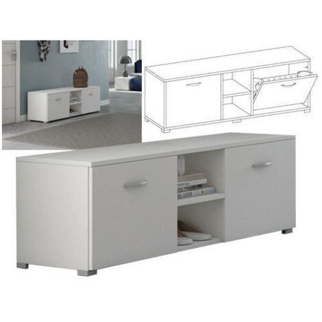 ARMADIO SCARPIERA INGRESSO 2 ANTE BIANCA NOBILITATO MELAMINICO - L120xP40xH42 CM