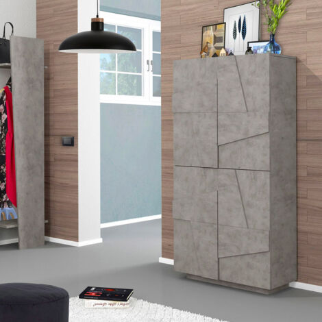 Armadio scarpiera multiuso 4 ante 8 vani design Ping Dress Concrete