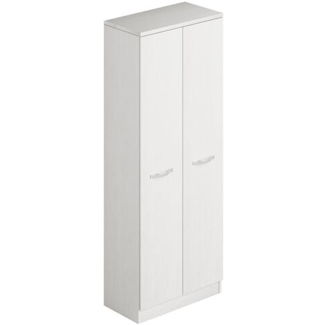 Armadio scarpiera multiuso bianco due ante con portascope cm h182x71x38