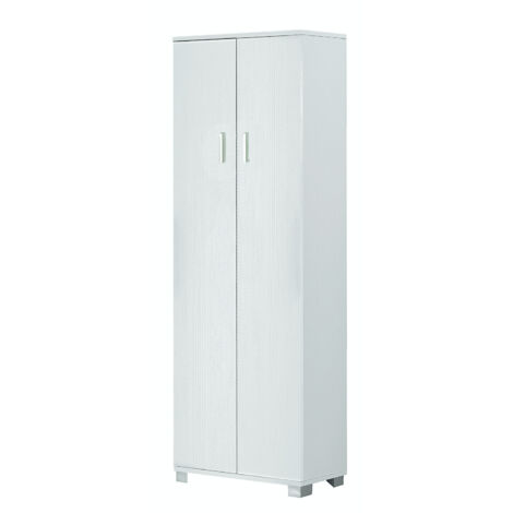 Armadio scarpiera multiuso due ante cinque ripiani Bianco Cenere 62x34x h178 cm