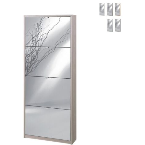 Armadio scarpiera slim olmo chiaro con 4 ripiani a