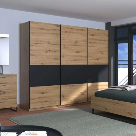 Abete armadio con 3 cassetti e 3 ante rovere chiaro 121 x 180H cm - Abitare