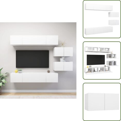 Armadio sospeso - vidaXL Set Mobili Porta TV 6 pz Bianco in Legno Multistrato - Armadio moderno