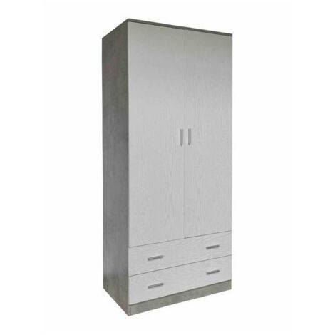 ARMADIO SPACE 2+2C CEMENTO/BIANCO F.CM 80X52X190