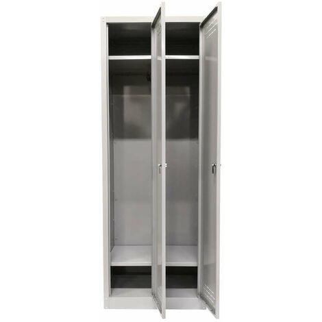ARMADIO SPOGLIATOIO IN METALLO CON 2 ANTE 60 X 40 X H167 CM