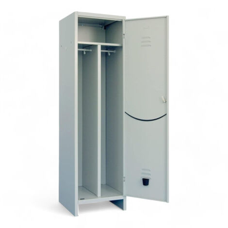 Armadio spogliatoio sporco pulito in acciaio una anta 50x50x180 cm con serratura e accessori interni inclusi