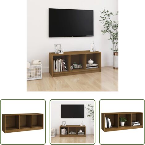 Armadio stereo - Mobile Porta TV Marrone Ambra 104x33x41 cm in Legno di Pino