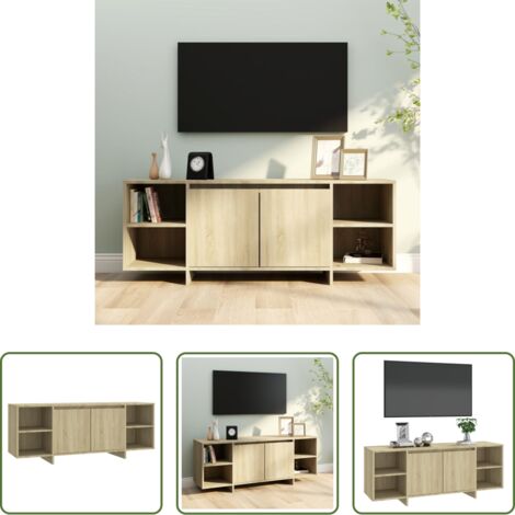 Armadio stereo -  Mobile Porta TV Rovere Sonoma 130x35x50 cm in Truciolato