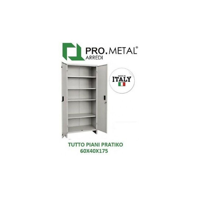 Armadio armadietto tuttopiani pratiko 60X40X175H Pro Metal lo verniciato 2 ante