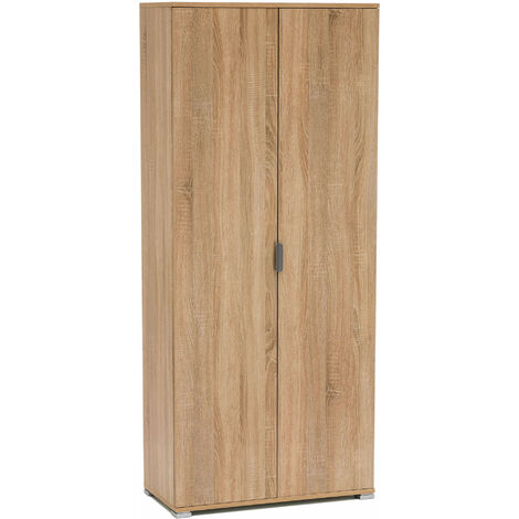 Armadio tuttopiani 2 ante con 5 ripiani in legno nobilitato bilaminato Linea Classic -  BurlyWood