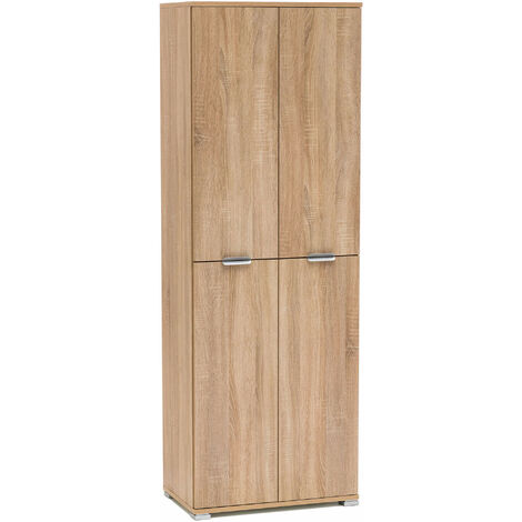 Armadio tuttopiani 4 ante in nobilitato bilaminato Linea Classic - BurlyWood