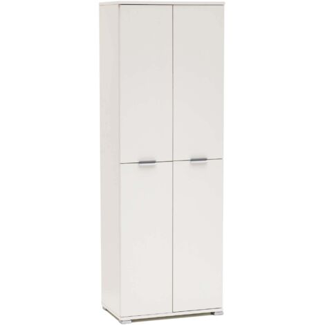 Armadio tuttopiani 4 ante in nobilitato bilaminato Linea Classic -  Rovere grigio
