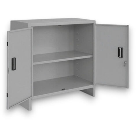 Armadio tuttopiani basso mini in acciaio doppia anta con serratura - 100x40xH80 cm