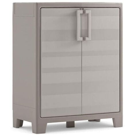 Armadio 2 Ripiani 80x44x100 cm Keter Gulliver Basso XL Sabbia e Beige