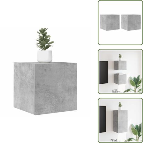 Armadio TV a parete - vidaXL Mobili Porta TV a Parete 2pz Grigio Cemento 30,5x30x30 cm - Armadio TV con scomparto